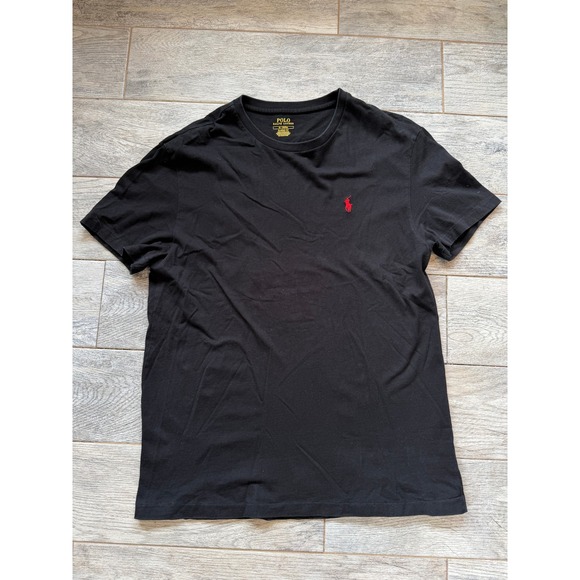 Polo Ralph Lauren T-Shirt Mens Medium Black Classic Fit Red Pony Logo Tee Shirt - Picture 4 of 11